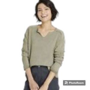 Knox Rose NWT Olive Green thermal knit long sleeve with lace detail‎ sz L